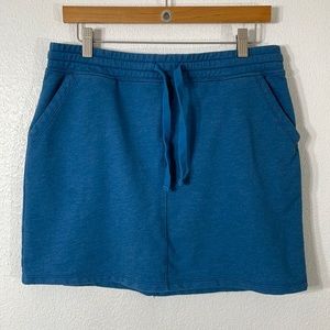 Simple cotton jersey knit blue skort